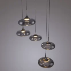 Schöner Wohnen-Kollektion LED Pendelleuchte POSH, grau, 5-flammig, dimmbar