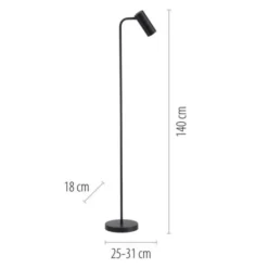 Schöner Wohnen-Kollektion LED Stehleuchte RIK, schwarz, dreh-und schwenkbar, Schnurschalter