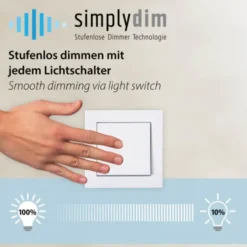 Schöner Wohnen-Kollektion LED Wand- und Deckenleuchte POSH, grau, dimmbar