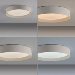 Schöner Wohnen-Kollektion LED Deckenleuchte TAVOLI, Sandfarben, rund D=39cm, dimmbar, Fernbedienung