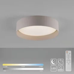 Schöner Wohnen-Kollektion LED Deckenleuchte TAVOLI Sandfarben, dimmbar, Fernbedienung