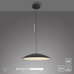 Schöner Wohnen-Kollektion LED Pendelleuchte LENTE, schwarz, dimmbar, Memoryfunktion