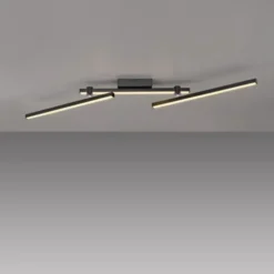 Schöner Wohnen-Kollektion LED Deckenleuchte STRAIGHT, schwarz, Arme schwenkbar