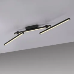 Schöner Wohnen-Kollektion LED Deckenleuchte STRAIGHT, schwarz, Arme schwenkbar