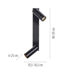 Schöner Wohnen-Kollektion LED Deckenleuchte RIK, schwarz, 2-flammig, drehbar