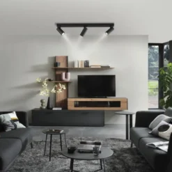 Schöner Wohnen-Kollektion LED Deckenleuchte RIK, schwarz, 3-flammig, drehbar