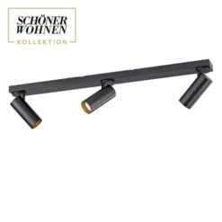 Schöner Wohnen-Kollektion LED Deckenleuchte RIK, schwarz, 3-flammig, drehbar