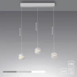 Schöner Wohnen-Kollektion LED Pendelleuchte LINI, weiss, 3-flammig, Lift