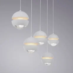Schöner Wohnen-Kollektion LED Pendelleuchte LINI, weiss, 5-flammig, höhenverstellbar