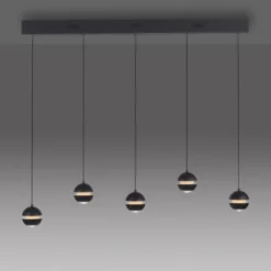 Schöner Wohnen-Kollektion LED Pendelleuchte schwarz, 5-flammig, höhenverstellbar
