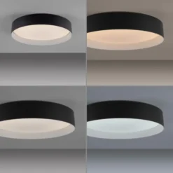 Schöner Wohnen-Kollektion LED Deckenleuchte TAVOLI, schwarz, rund D=39cm, dimmbar , Fernbedienung