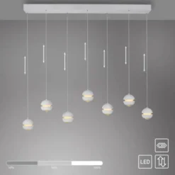 Schöner Wohnen-Kollektion LED Pendelleuchte weiss, 7-flammig, dimmbar