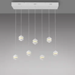 Schöner Wohnen-Kollektion LED Pendelleuchte weiss, 7-flammig, dimmbar