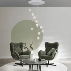 Schöner Wohnen-Kollektion LED Pendelleuchte LINI, weiss, 10-flammig, dimmbar