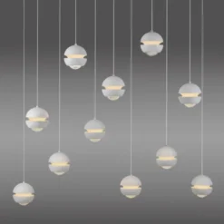 SCHÖNER WOHNEN-Kollektion LED Pendelleuchte LINI, weiss, 11-flammig, dimmbar