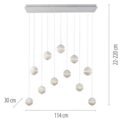 SCHÖNER WOHNEN-Kollektion LED Pendelleuchte LINI, weiss, 11-flammig, dimmbar