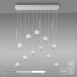 SCHÖNER WOHNEN-Kollektion LED Pendelleuchte LINI, weiss, 11-flammig, dimmbar