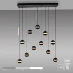 Schöner Wohnen-Kollektion LED Pendelleuchte LINI schwarz, 11-flammig, dimmbar