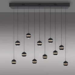 Schöner Wohnen-Kollektion LED Pendelleuchte LINI schwarz, 11-flammig, dimmbar