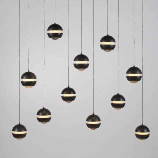 Schöner Wohnen-Kollektion LED Pendelleuchte LINI schwarz, 11-flammig, dimmbar