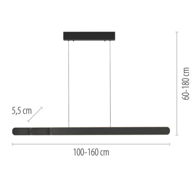 Schöner Wohnen-Kollektion LED Pendelleuchte ADRIANA, schwarz, dimmbar