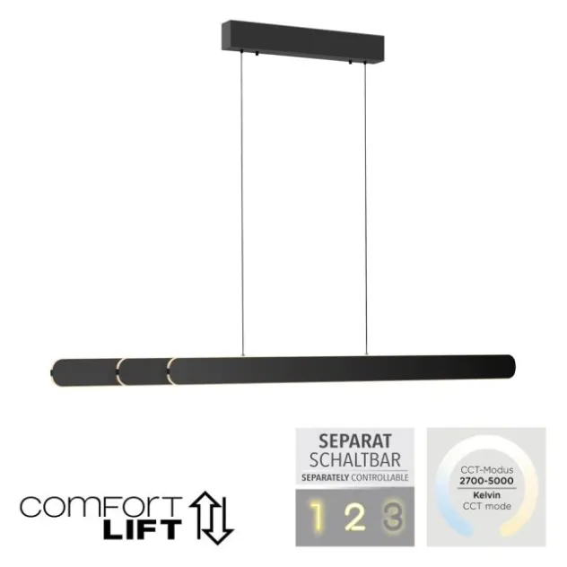 Schöner Wohnen-Kollektion LED Pendelleuchte ADRIANA, schwarz, dimmbar