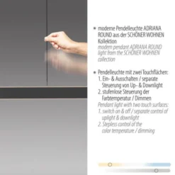 Schöner Wohnen-Kollektion LED Pendelleuchte ADRIANA, schwarz, dimmbar