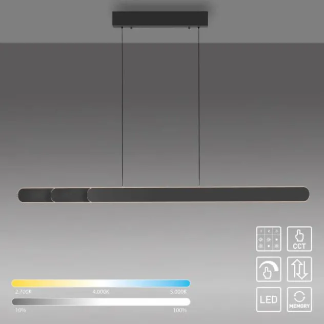 Schöner Wohnen-Kollektion LED Pendelleuchte ADRIANA, schwarz, dimmbar