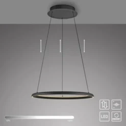 Schöner Wohnen-Kollektion LED Pendelleuchte QUILLO, schwarz, dimmbar, Comfort Lift