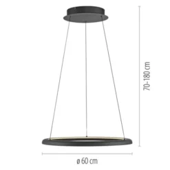 Schöner Wohnen-Kollektion LED Pendelleuchte QUILLO, schwarz, dimmbar, Comfort Lift