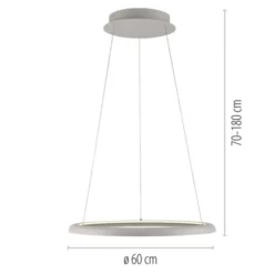 Schöner Wohnen-Kollektion LED Pendelleuchte QUILLO, sandfarben, dimmbar, Memoryfunktion