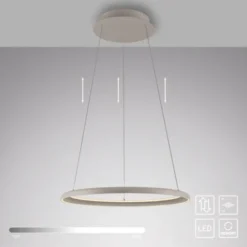 Schöner Wohnen-Kollektion LED Pendelleuchte QUILLO, sandfarben, dimmbar, Memoryfunktion