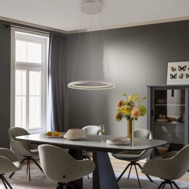 Schöner Wohnen-Kollektion LED Pendelleuchte QUILLO, sandfarben, dimmbar, Memoryfunktion