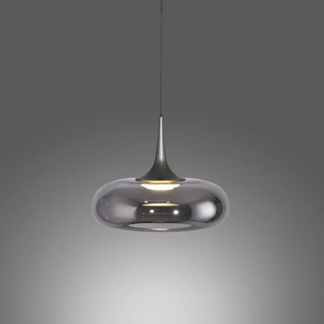 Schöner Wohnen-Kollektion LED Pendelleuchte POSH, grau, 1-flammig, dimmbar