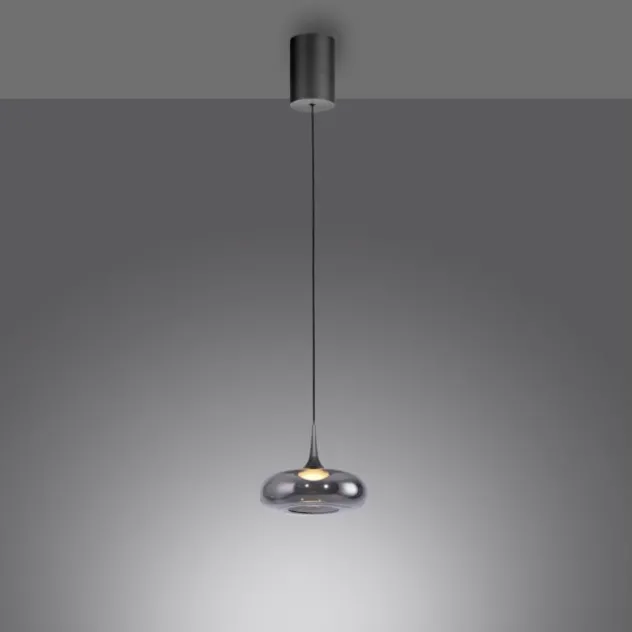 Schöner Wohnen-Kollektion LED Pendelleuchte POSH, grau, 1-flammig, dimmbar