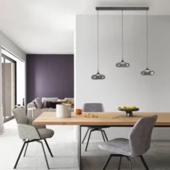 Schöner Wohnen-Kollektion LED Pendelleuchte POSH, grau, dimmbar, Comfort Lift