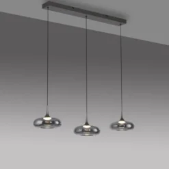 Schöner Wohnen-Kollektion LED Pendelleuchte POSH, grau, dimmbar, Comfort Lift