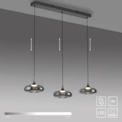 Schöner Wohnen-Kollektion LED Pendelleuchte POSH, grau, dimmbar, Comfort Lift