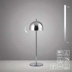 Schöner Wohnen-Kollektion LED Akku Tischleuchte BELLIS, chrom, aufladbar, USB-Ladekabel