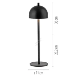 Schöner Wohnen-Kollektion LED Akku Tischleuchte BELLIES, schwarz, aufladbar, USB-Ladekabel