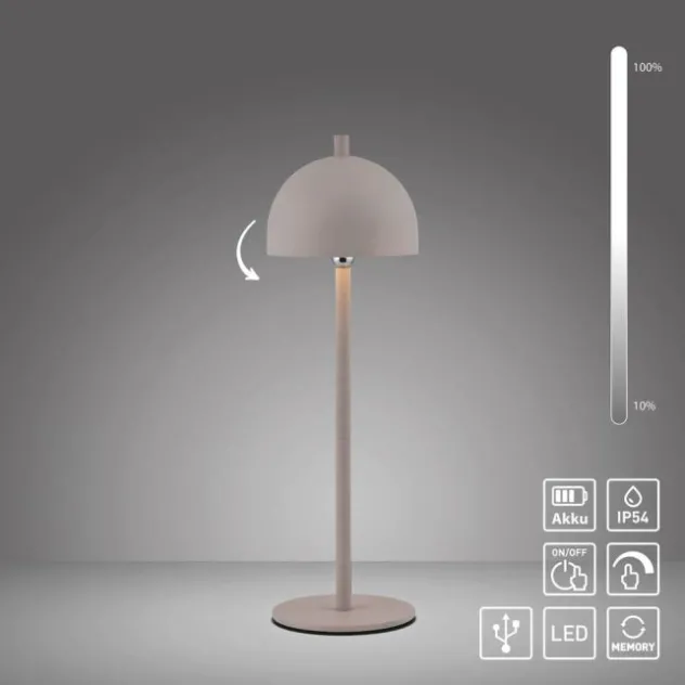 Schöner Wohnen-Kollektion LED Akku Tischleuchte BELLIES, Sandfarben, aufladbar, USB