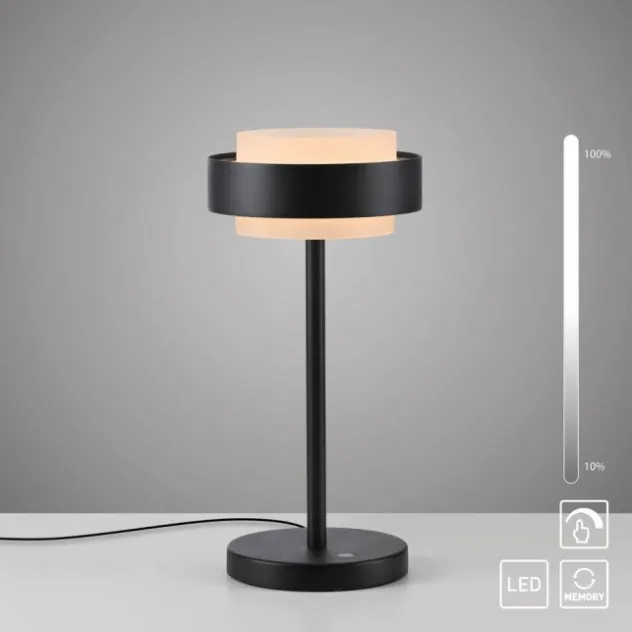 Schöner Wohnen-Kollektion LED Tischleuchte Elmo schwarz Touchdimmer