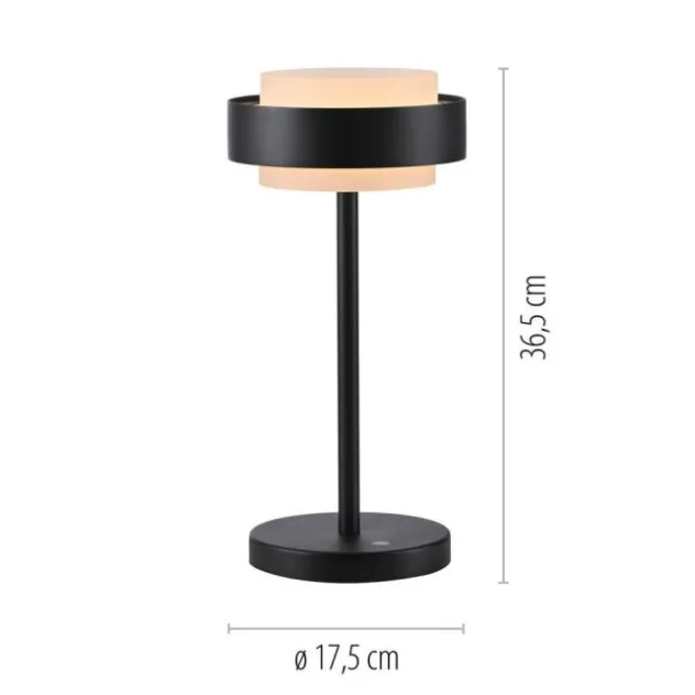 Schöner Wohnen-Kollektion LED Tischleuchte Elmo schwarz Touchdimmer