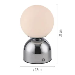 Schöner Wohnen-Kollektion LED Akku Tischleuchte RUDI, chrom, USB-Ladekabel