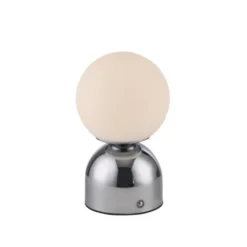 Schöner Wohnen-Kollektion LED Akku Tischleuchte RUDI, chrom, USB-Ladekabel
