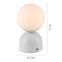 Schöner Wohnen-Kollektion LED Akku Tischleuchte RUDI, weiss, USB-Ladekabel