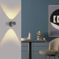 Schöner Wohnen-Kollektion LED Wandleuchte CHIA, silber, Up- & Downlight