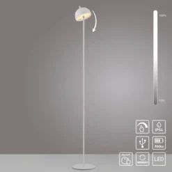 Schöner Wohnen-Kollektion LED Akku Stehleuchte BELLIES, weiss, aufladbar, USB-Ladekabel