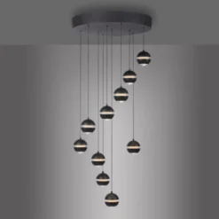 Schöner Wohnen-Kollektion LED Pendelleuchte LINI schwarz, 10-flammig, dimmbar