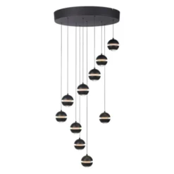 Schöner Wohnen-Kollektion LED Pendelleuchte LINI schwarz, 10-flammig, dimmbar